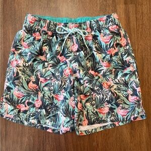 Goodfellow & Co Teal Flamingo Swim Shorts Size M